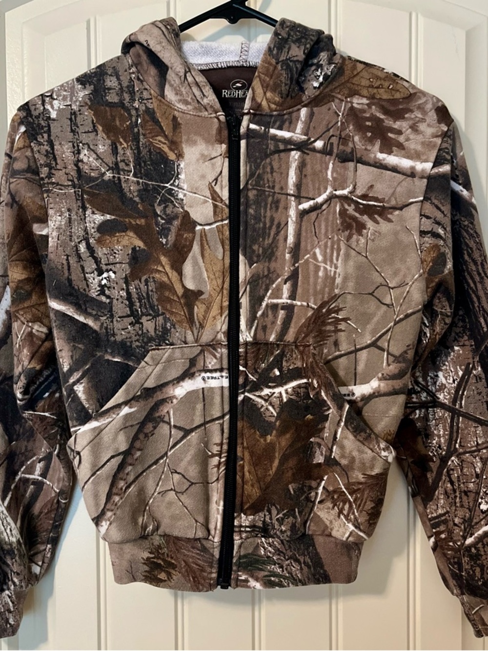 RedHead Boys Real Tree Camo Hooded Zip Jacket - Brown, Tan, Green